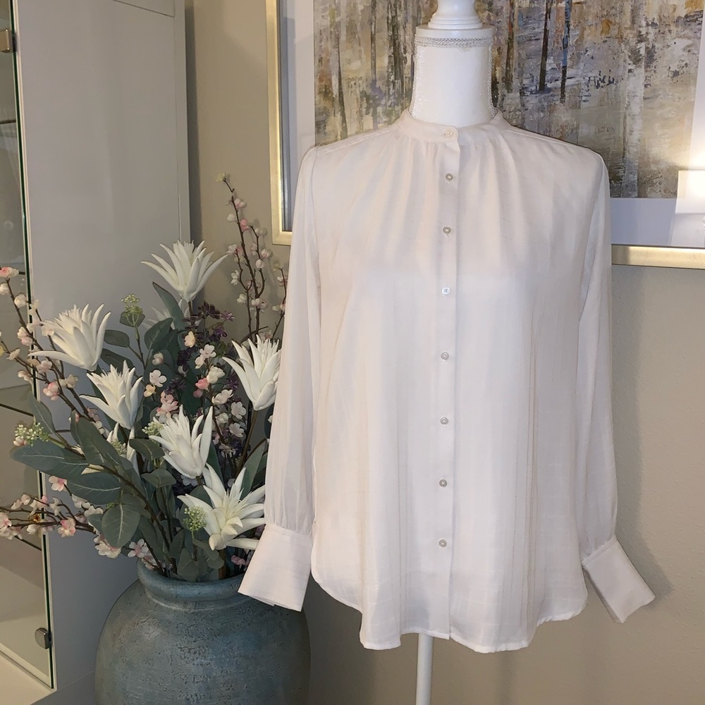 Loft white button down blouse